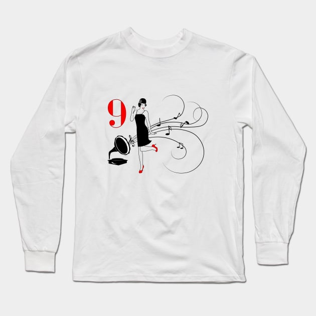 9 ladies dancing Long Sleeve T-Shirt by bluehair